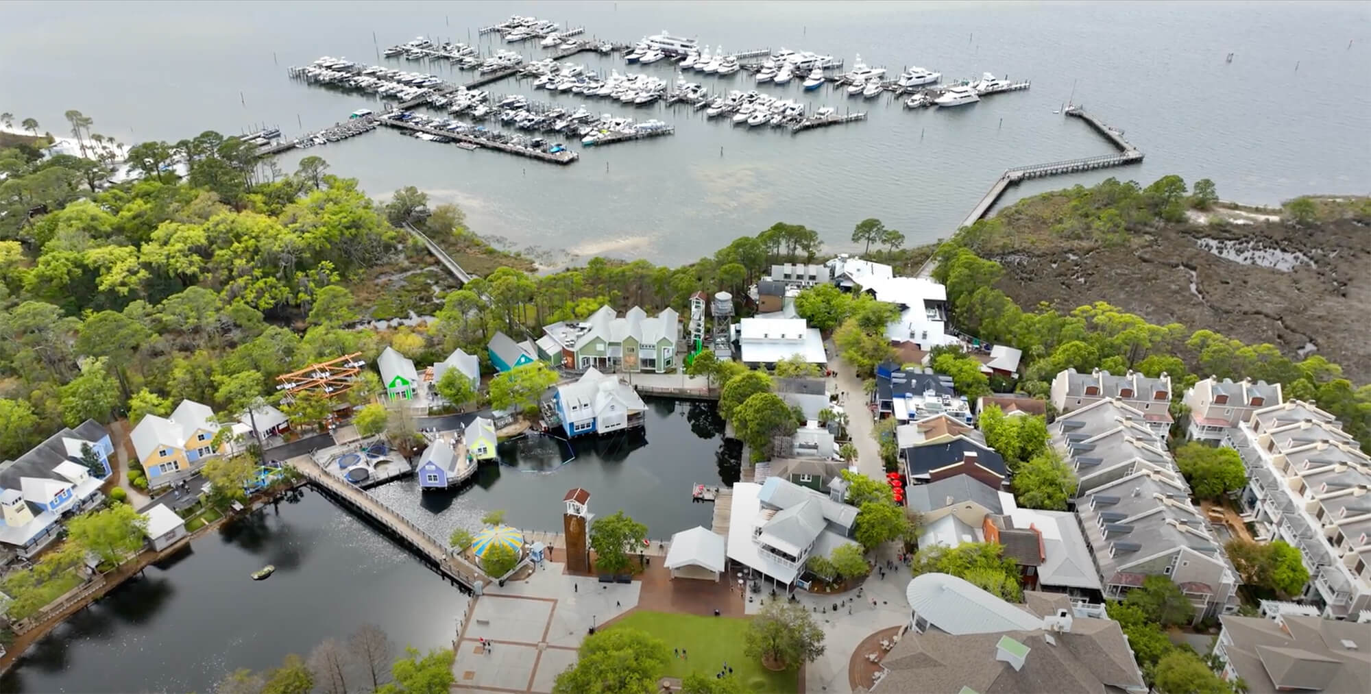 Aerial view of the Sandestin Marina devleopment