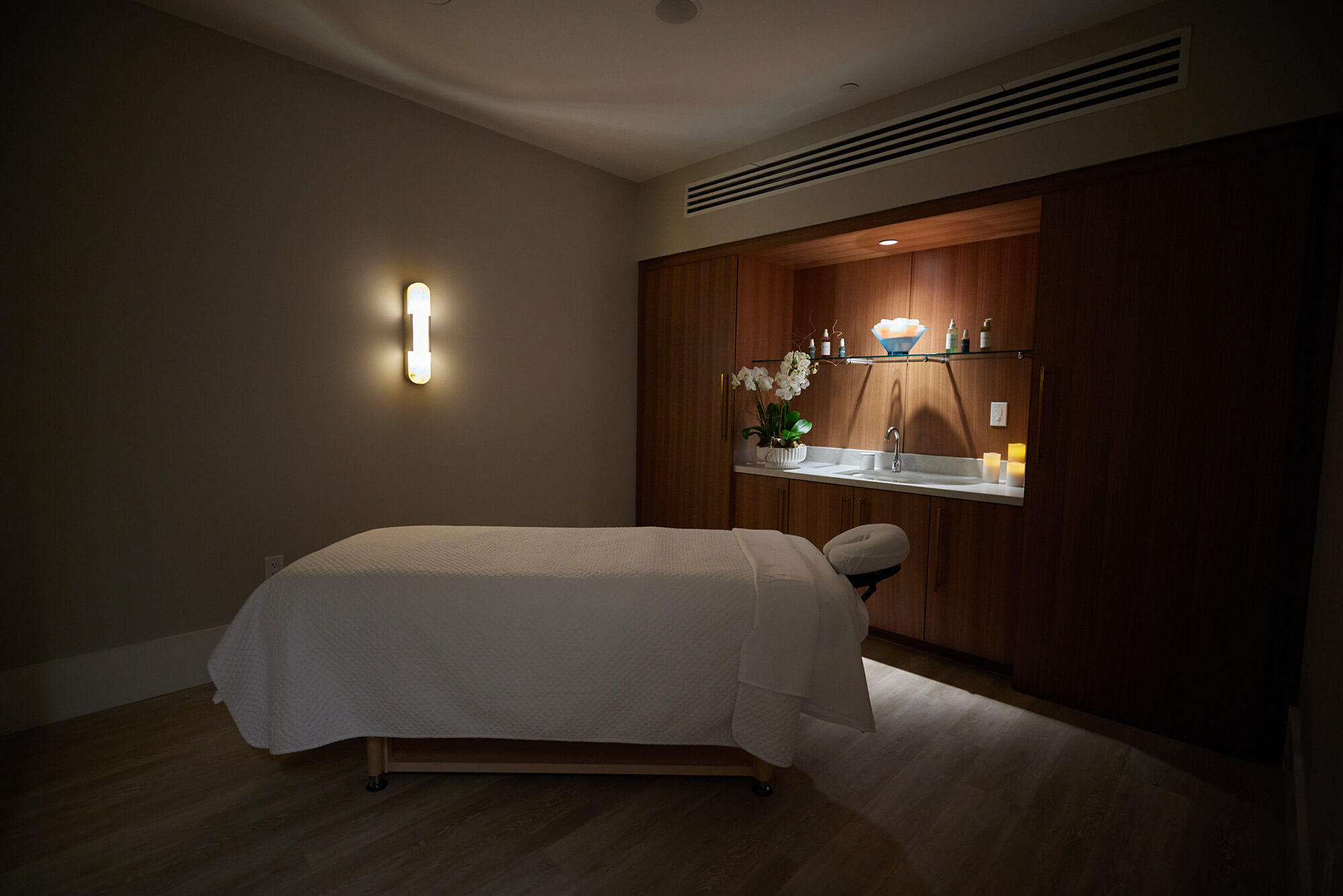 A spa massage room at the Hotel Effie