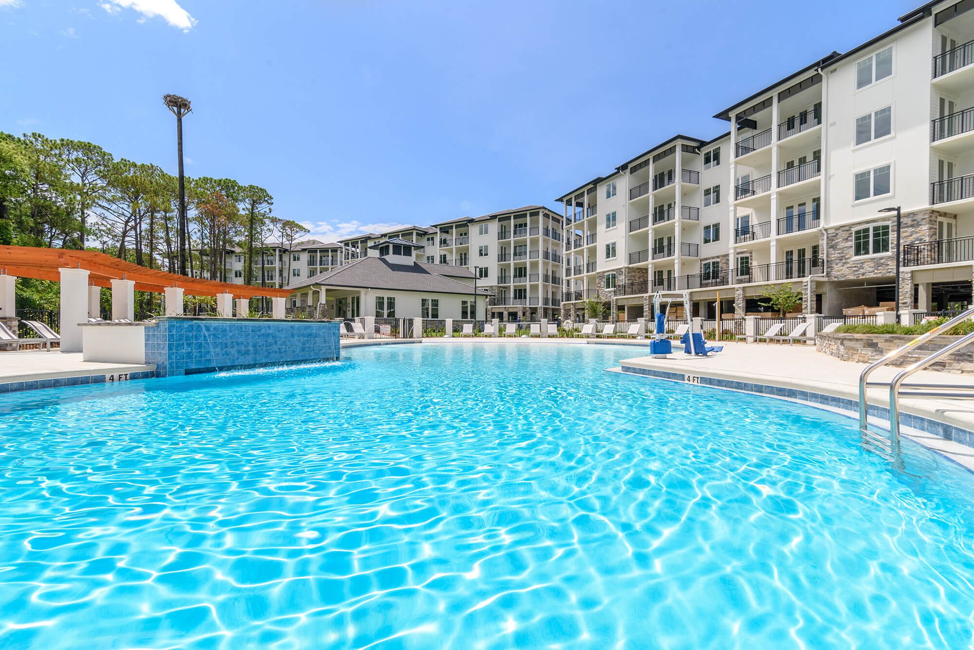 A large communal pool a the Osprey Pointe development
